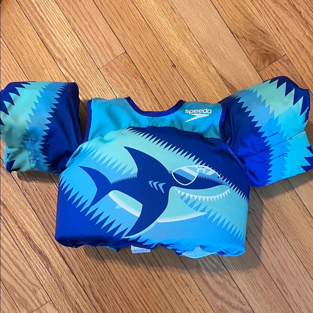 Speedo Kids Swim Vest - Blue with Shark Graphic